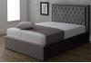 4ft6 Double Raya Silver grey fabric upsholstered ottoman lift up storage bed frame 3
